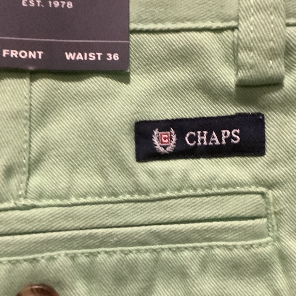 Chaps Light Green Flat Front‎ Men's Shorts - Picture 7 of 8